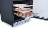 Elica -  Single Door, Dual Zone, Wine Cellar, 23 7/16" W x 22 7/16" D x 33-34" H, 4.8 cu/ft   - Undercounter Refrigerator | EWS52SS1
