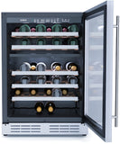 Elica -  Single Door, Dual Zone, Wine Cellar, 23 7/16" W x 22 7/16" D x 33-34" H, 4.8 cu/ft   - Undercounter Refrigerator | EWS52SS1