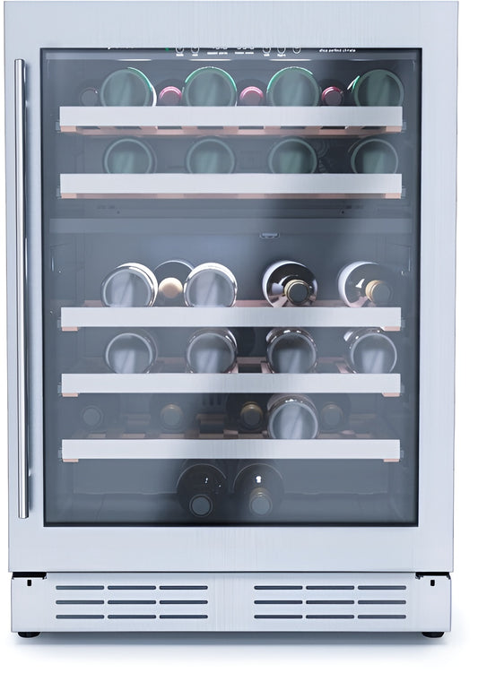 Elica -  Single Door, Dual Zone, Wine Cellar, 23 7/16" W x 22 7/16" D x 33-34" H, 4.8 cu/ft   - Undercounter Refrigerator | EWS52SS1