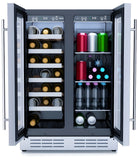 Elica -  French Door, Dual Zone, Beverage and Wine Center, 23 7/16" W x 22 1/4" D x 33-34" H, 4.4 cu/ft   - Undercounter Refrigerator -EBF52SS1