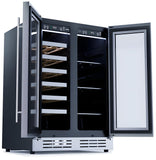 Elica -  French Door, Dual Zone, Beverage and Wine Center, 23 7/16" W x 22 1/4" D x 33-34" H, 4.4 cu/ft   - Undercounter Refrigerator -EBF52SS1