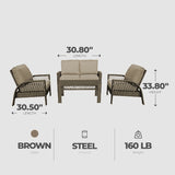 Four Seasons Courtyard Coral Bay 4 Piece Deep Seating Set with Cushioned Chairs - 396121