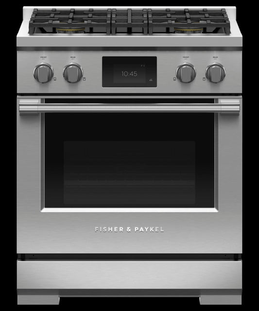 FISHER & PAYKEL RDV3304N Dual Fuel Range, 30", 4 Burners, Self-cleaning - RDV3304N-KT