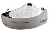 EagoUSA EAGO AM113ETL-L 5.5 ft Left Corner Acrylic White Whirlpool Bathtub for Two - AM113ETL-L