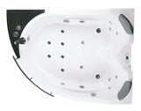 EagoUSA EAGO AM113ETL-L 5.5 ft Left Corner Acrylic White Whirlpool Bathtub for Two - AM113ETL-L