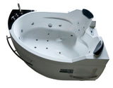 EagoUSA EAGO AM113ETL-L 5.5 ft Left Corner Acrylic White Whirlpool Bathtub for Two - AM113ETL-L