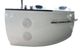 EagoUSA EAGO AM113ETL-L 5.5 ft Left Corner Acrylic White Whirlpool Bathtub for Two - AM113ETL-L