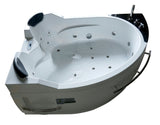 EagoUSA EAGO AM113ETL-R 5.5 ft Right Corner Acrylic White Whirlpool Bathtub for Two - AM113ETL-R