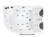 EagoUSA AM124ETL-L 6 ft Left Corner Acrylic White Whirlpool Bathtub for Two - AM124ETL-L