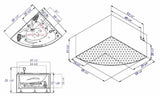EagoUSA  AM125ETL 5 ft Corner Acrylic White Whirlpool Bathtub for Two w Fixtures - AM125ETL