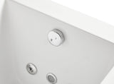 EagoUSA AM154ETL-R5 5 ft Acrylic White Rectangular Whirlpool Bathtub w/ Fixtures - AM154ETL-R5