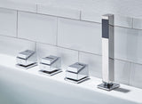 EagoUSA AM154ETL-R5 5 ft Acrylic White Rectangular Whirlpool Bathtub w/ Fixtures - AM154ETL-R5