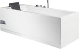 EagoUSA AM154ETL-R5 5 ft Acrylic White Rectangular Whirlpool Bathtub w/ Fixtures - AM154ETL-R5