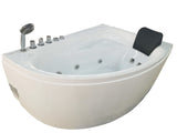 EagoUSA AM161-L 59" Single Person Corner White Acrylic Whirlpool Bath Tub - AM161-L
