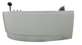 EagoUSA AM161-L 59" Single Person Corner White Acrylic Whirlpool Bath Tub - AM161-L