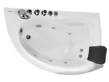 EagoUSA AM161-L 59" Single Person Corner White Acrylic Whirlpool Bath Tub - AM161-L