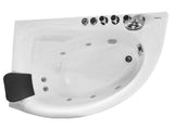 EagoUSA EAGO AM161-R 59" Single Person Corner White Acrylic Whirlpool BathTub - AM161-R