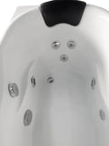 EagoUSA AM175-L 57'' White Acrylic Corner Jetted Whirlpool Bathtub W/ Fixtures - AM175-L