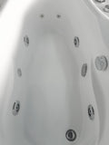 EagoUSA AM175-L 57'' White Acrylic Corner Jetted Whirlpool Bathtub W/ Fixtures - AM175-L