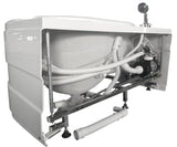 EagoUSA AM175-L 57'' White Acrylic Corner Jetted Whirlpool Bathtub W/ Fixtures - AM175-L