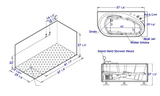 EagoUSA AM175-R 57'' White Acrylic Corner Jetted Whirlpool Bathtub W/ Fixtures - AM175-R