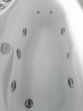 EagoUSA AM175-R 57'' White Acrylic Corner Jetted Whirlpool Bathtub W/ Fixtures - AM175-R