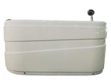 EagoUSA AM175-R 57'' White Acrylic Corner Jetted Whirlpool Bathtub W/ Fixtures - AM175-R