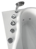 EagoUSA AM175-R 57'' White Acrylic Corner Jetted Whirlpool Bathtub W/ Fixtures - AM175-R