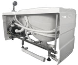 EagoUSA AM175-R 57'' White Acrylic Corner Jetted Whirlpool Bathtub W/ Fixtures - AM175-R