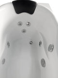 EagoUSA AM175-R 57'' White Acrylic Corner Jetted Whirlpool Bathtub W/ Fixtures - AM175-R