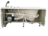 EagoUSA AM175-R 57'' White Acrylic Corner Jetted Whirlpool Bathtub W/ Fixtures - AM175-R
