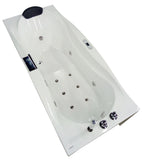 EagoUSA AM189ETL-L 6 ft Left Drain Acrylic White Whirlpool Bathtub w/ Fixtures - AM189ETL-L