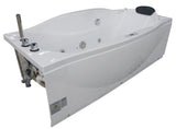 EagoUSA AM189ETL-L 6 ft Left Drain Acrylic White Whirlpool Bathtub w/ Fixtures - AM189ETL-L