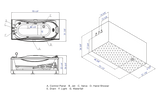 EagoUSA AM189ETL-L 6 ft Left Drain Acrylic White Whirlpool Bathtub w/ Fixtures - AM189ETL-L