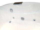 EagoUSA AM189ETL-R 6 ft Right Drain Acrylic White Whirlpool Bathtub w/ Fixtures - AM189ETL-R