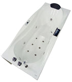 EagoUSA AM189ETL-R 6 ft Right Drain Acrylic White Whirlpool Bathtub w/ Fixtures - AM189ETL-R