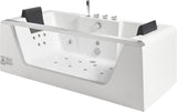 EagoUSA  AM196ETL 6 ft Clear Rectangular Acrylic Whirlpool Bathtub for Two - AM196ETL