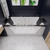 EagoUSA  AM196ETL 6 ft Clear Rectangular Acrylic Whirlpool Bathtub for Two - AM196ETL