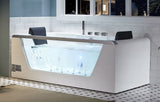 EagoUSA  AM196ETL 6 ft Clear Rectangular Acrylic Whirlpool Bathtub for Two - AM196ETL