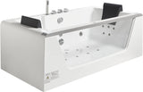 EagoUSA  AM196ETL 6 ft Clear Rectangular Acrylic Whirlpool Bathtub for Two - AM196ETL