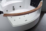 EagoUSA AM197ETL 5 ft Clear Rounded Corner Acrylic Whirlpool Bathtub for Two - AM197ETL