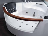 EagoUSA AM197ETL 5 ft Clear Rounded Corner Acrylic Whirlpool Bathtub for Two - AM197ETL