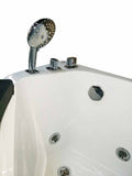 EagoUSA AM198ETL-L 5 ft Clear Rounded Left Corner Acrylic Whirlpool Bathtub - AM198ETL-L