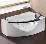 EagoUSA AM198ETL-L 5 ft Clear Rounded Left Corner Acrylic Whirlpool Bathtub - AM198ETL-L