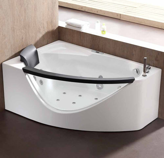 EagoUSA AM198ETL-R 5 ft Clear Rounded Right Corner Acrylic Whirlpool Bathtub - AM198ETL-R