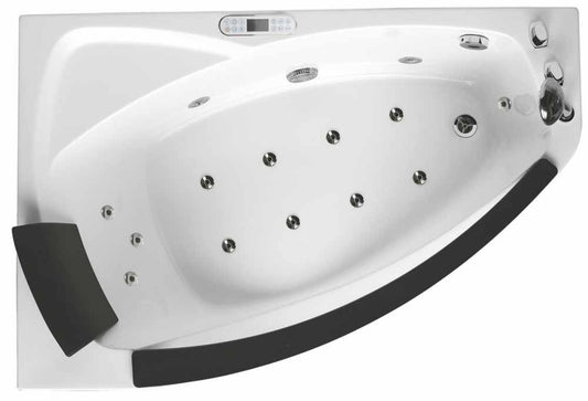 EagoUSA AM198ETL-R 5 ft Clear Rounded Right Corner Acrylic Whirlpool Bathtub - AM198ETL-R