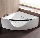 EagoUSA AM199ETL 5ft Clear Rounded Corner Acrylic Whirlpool Bathtub for Two - AM199ETL
