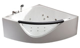 EagoUSA AM199ETL 5ft Clear Rounded Corner Acrylic Whirlpool Bathtub for Two - AM199ETL