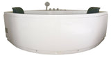EagoUSA AM200 5' Rounded Modern Double Seat Corner Whirlpool Bath Tub with Fixtures - AM200