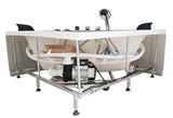 EagoUSA AM200 5' Rounded Modern Double Seat Corner Whirlpool Bath Tub with Fixtures - AM200